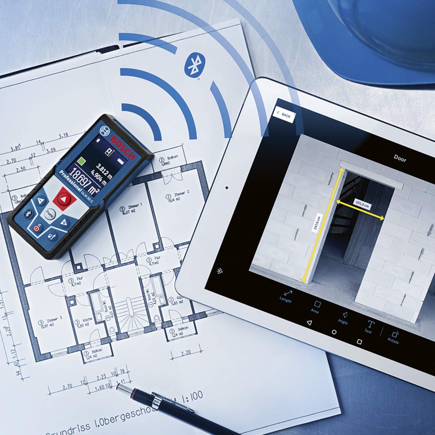 Medidor Láser GLM 50C Alcance 50m con Bluetooth