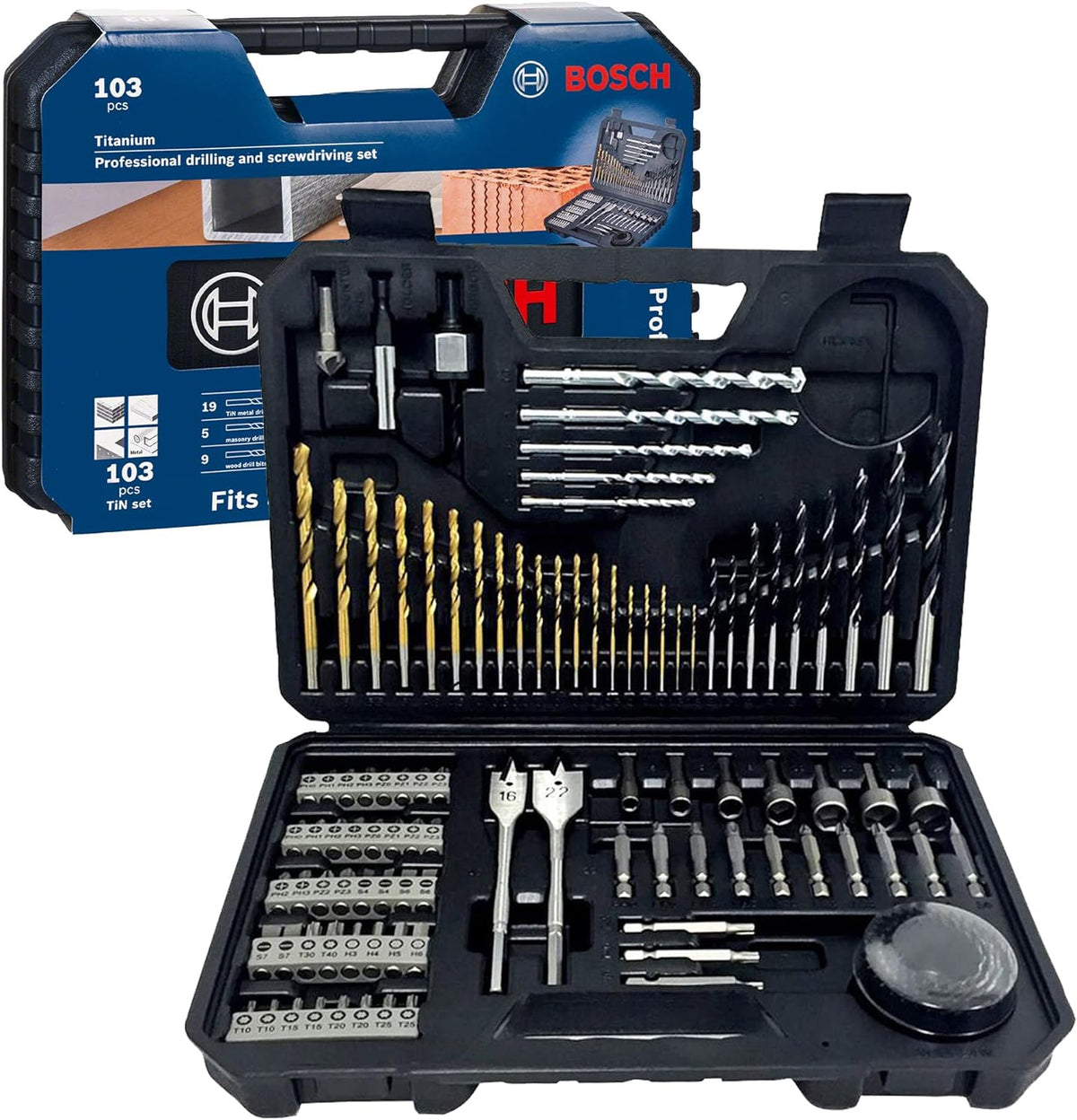 Kit de puntas y brocas con 103 piezas