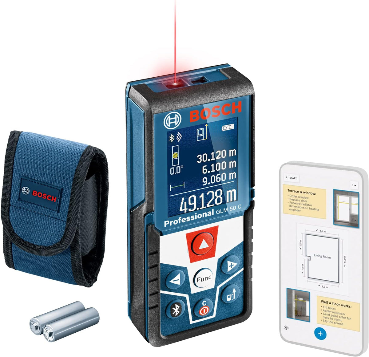 Medidor Láser GLM 50C Alcance 50m con Bluetooth