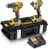 Kit Taladro de Impacto y Llave de Impacto Inalambrico 20V MAX* XR con 2 Baterias Ion-Litio y Cargador Incluido DCK287D1M1